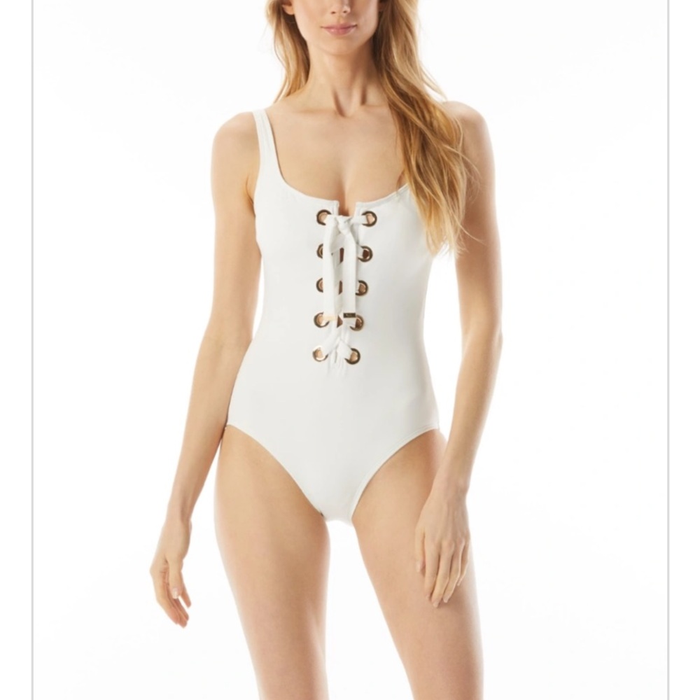 Michael Kors White One Piece Swim Suit Size 6